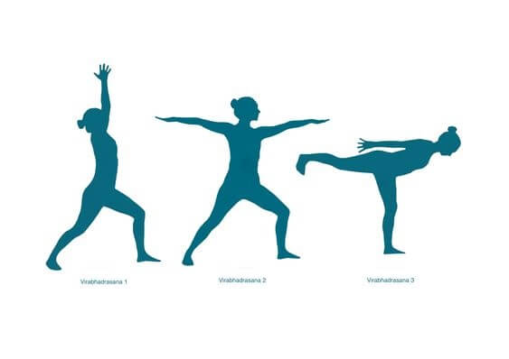 Virabhadrasana 1, 2 y 3, bases de muchas secuencias de yoga Virabhadrasana 1, 2 y 3, bases de muchas secuencias de yoga